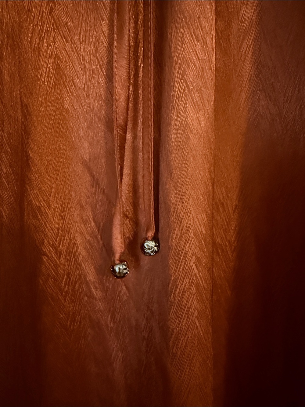 entro Rust Brown Ruffle-Neck Peasant Tunic - Picture 4 of 6